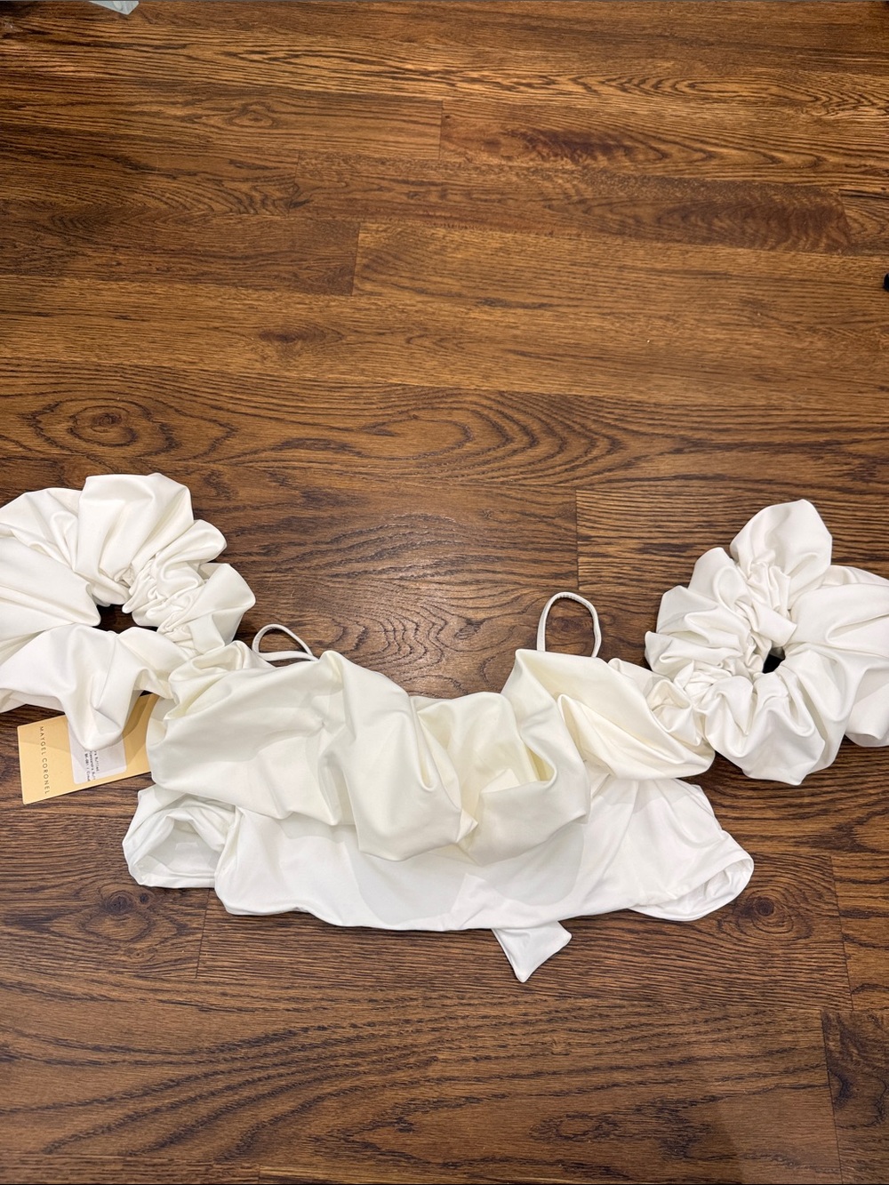 Maygel Coronel exclusive Alessandra ruffle neckline bikini top in cloud